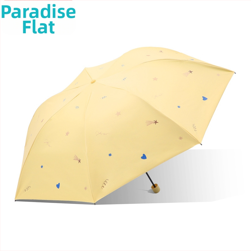 Paradise Umbrella - UV ochrana UPF50+, dvojitá konštrukcia, trojité zloženie ručne otvorenie/zatvorenie, 7 oceľových rebier, hmotnosť 310 g, vhodná na slnko aj dážď