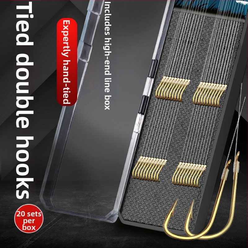 Obyčajný rybársky háčik — dvojitý háčik, proti zamotaniu, zlatý manžet, ostrosť