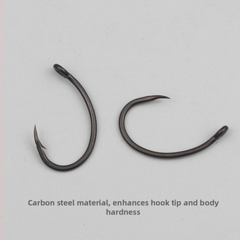 Sada rybárskych háčikov s hrbovým a nakloneným otvorom s prstenom, kovový teflónový trubka; pre sumca a kapra; Materiál: 54122; Značka: Other
