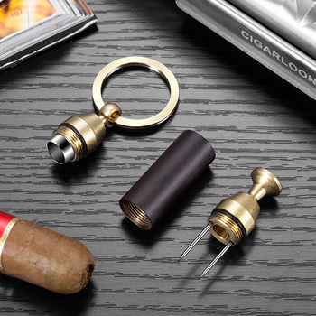 Dvojfunkčný nástroj na cigare – nerezová oceľ, prenosný, s vývrtkou na cigare a držiakom ihly CF-24L1