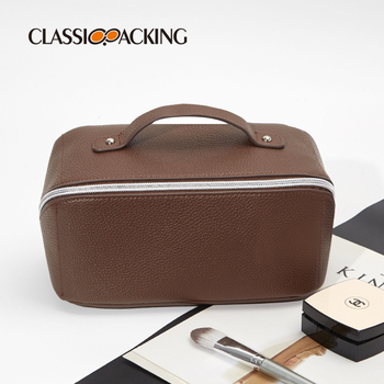 PU kožená viacsektorová taška na kozmetiku na cestovanie – vodeodolná, odolná voči opotrebeniu, veľký objem, podšívka z polyesteru