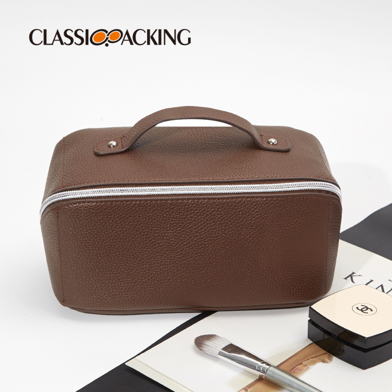 PU kožená viacsektorová taška na kozmetiku na cestovanie – vodeodolná, odolná voči opotrebeniu, veľký objem, podšívka z polyesteru