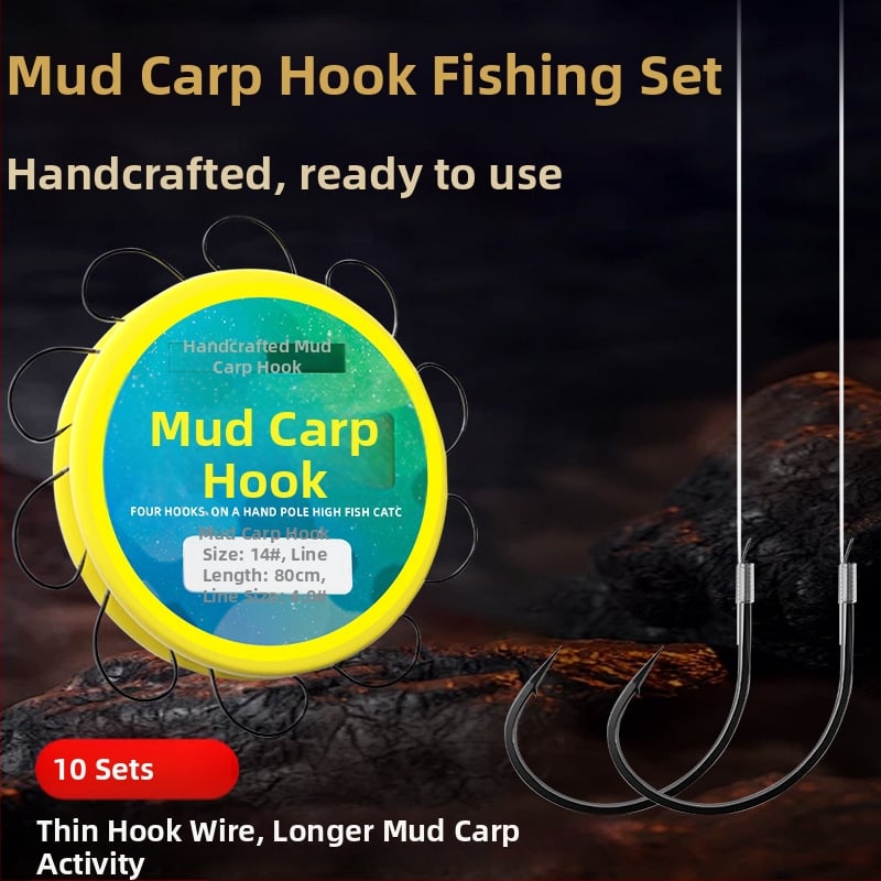 Minghai Predväzba pre Mud Loach Hook Fishing Rig — Ostnatý háčik No. 1.5, riečny lov, 100 kusov
