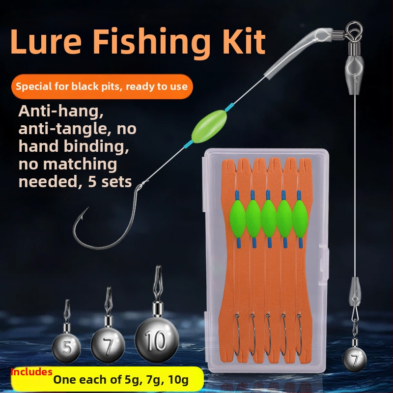 Nylonový rybársky rig s plávajúcou zostavou, invertovaným háčikom, bez olova