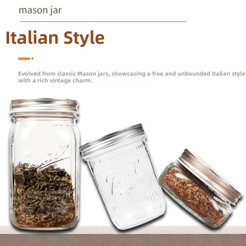 Sklenený Mason pohár so tesniacim uzáverom, vlhkostne odolný kanister na bylinky a príslušenstvo k tabaku