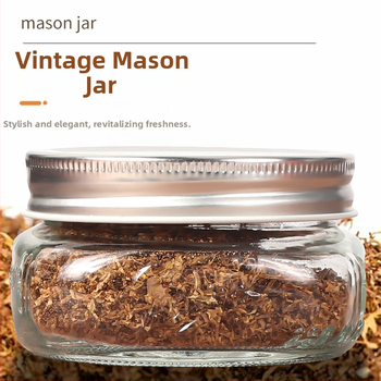 Sklenený Mason pohár so tesniacim uzáverom, vlhkostne odolný kanister na bylinky a príslušenstvo k tabaku