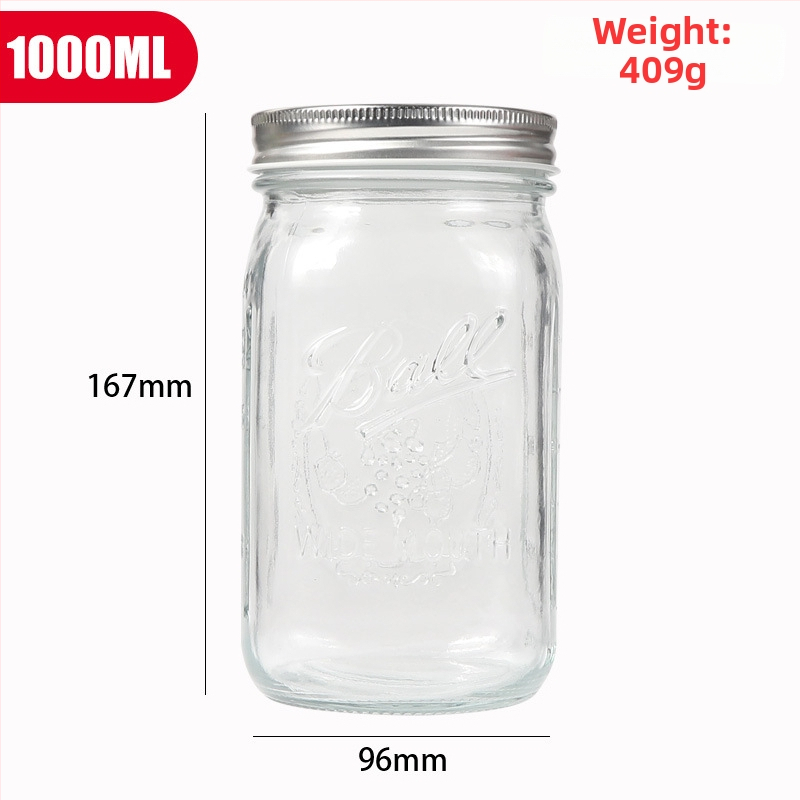 Sklenený Mason pohár so tesniacim uzáverom, vlhkostne odolný kanister na bylinky a príslušenstvo k tabaku