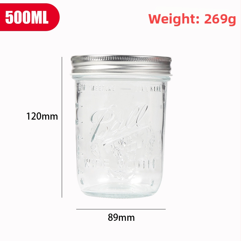 Sklenený Mason pohár so tesniacim uzáverom, vlhkostne odolný kanister na bylinky a príslušenstvo k tabaku