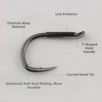 Horog z titánovej zliatiny – ostrý háčik pre Grass Carp a Sturgeon; Balenie 2000 kusov; Vhodné pre rezervoáre, jazierka, rieky a jazerá