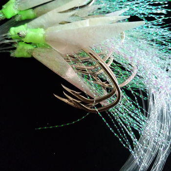 Bežný rybársky háčik, model 5084, ostnatý hrot a svetelný trubičkový kryt pre morské rybárčenie z lode