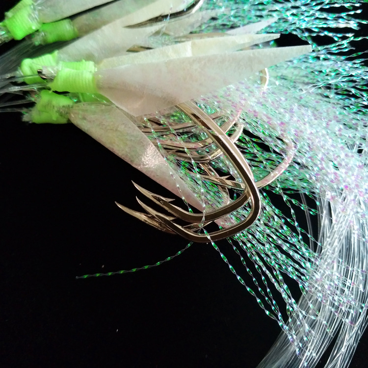 Bežný rybársky háčik, model 5084, ostnatý hrot a svetelný trubičkový kryt pre morské rybárčenie z lode