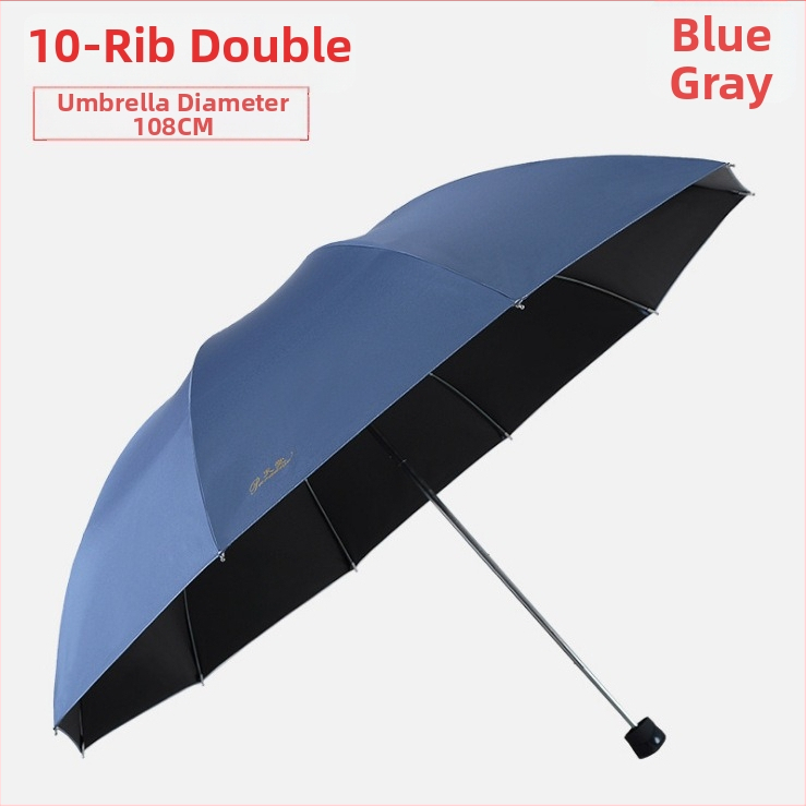 Reklamný slnečný dážnik s 10 oceľovými ramenami, 190T tkanina, ručné otváranie/zatváranie, tlač loga, plastová rukoväť