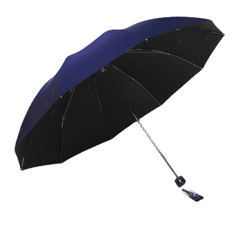 Reklamný slnečný dážnik s 10 oceľovými ramenami, 190T tkanina, ručné otváranie/zatváranie, tlač loga, plastová rukoväť