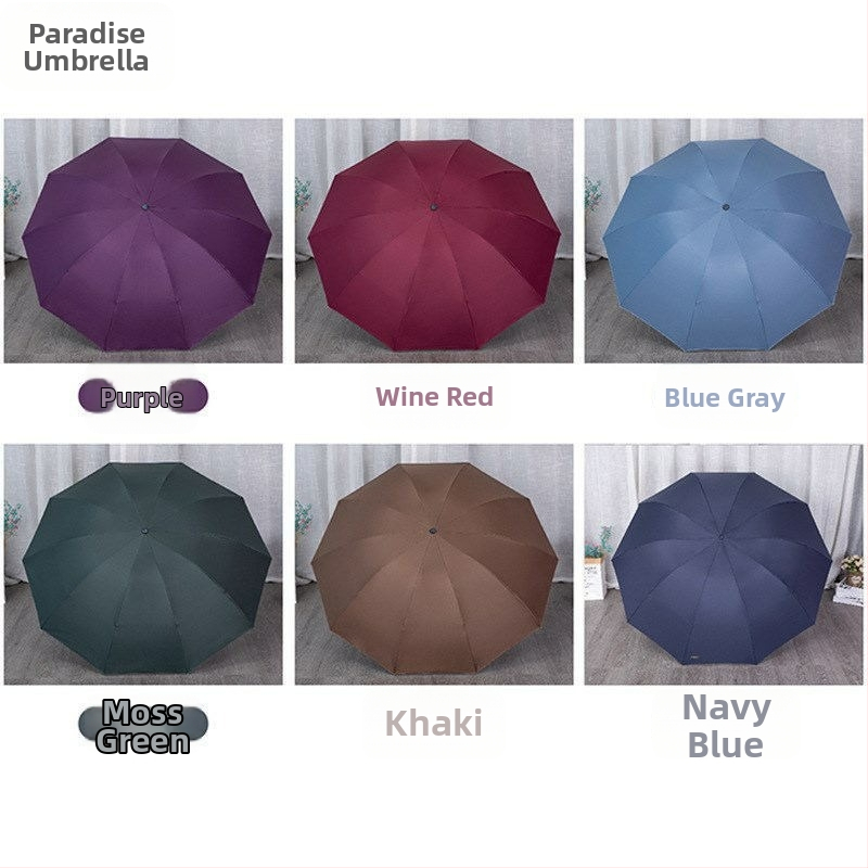 Reklamný slnečný dážnik s 10 oceľovými ramenami, 190T tkanina, ručné otváranie/zatváranie, tlač loga, plastová rukoväť