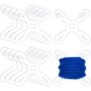 Šijacia kazeta: 5 kusov priehľadných akrylových navíjačov priadze a organizér pre krížikový steh na pletenie a šitie (materiál: priehľadný akryl; množstvo: 5 ks; vlastnosti: navíjanie priadze, organizér krížikového stehu, pletenie a šitie)