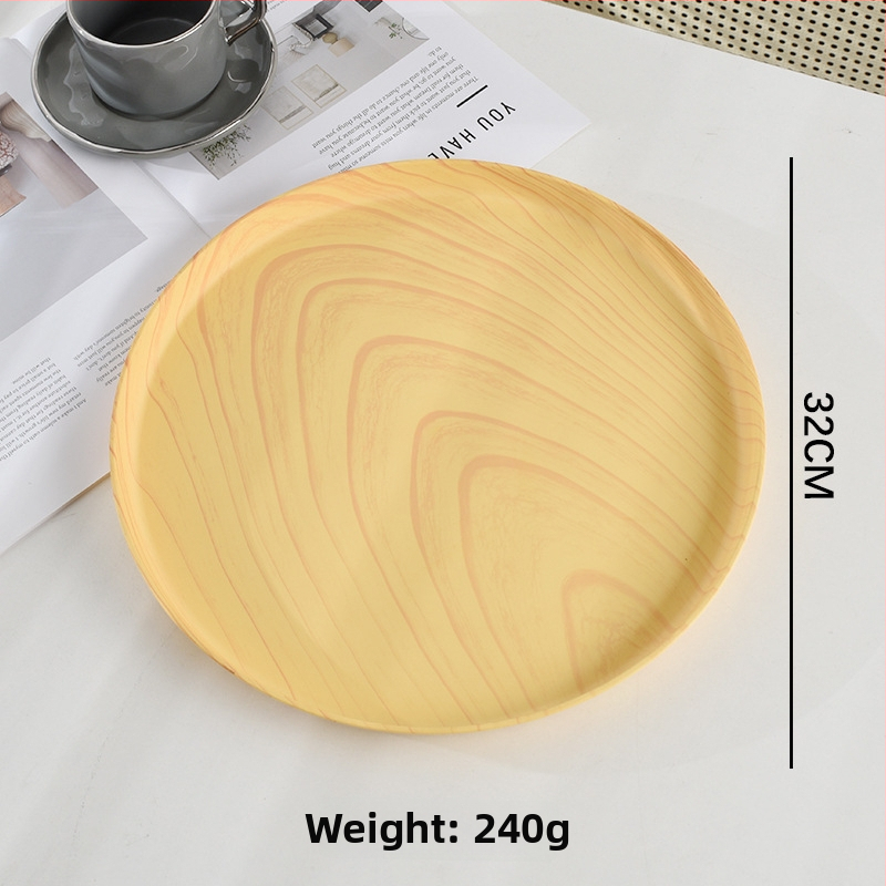 Podnos na čaj s dreveným vzorom, obdĺžnikový, do obývačky a hotelovej služby kávy (Materiál: živica; Značka: Senhaoxiang; Štýl: svetlý luxus a retro; Výrobný spôsob: polo-manualný a polo-mechanický; Hmotnosť: 300 g)