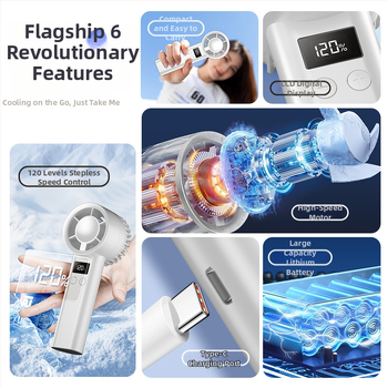 Käeshoitav USB ventilaator, 3 tiivad, sisseehitatud aku 1000–1200 mAh, USB toide, müratase alla 36 dB, 100 kiiruse taset