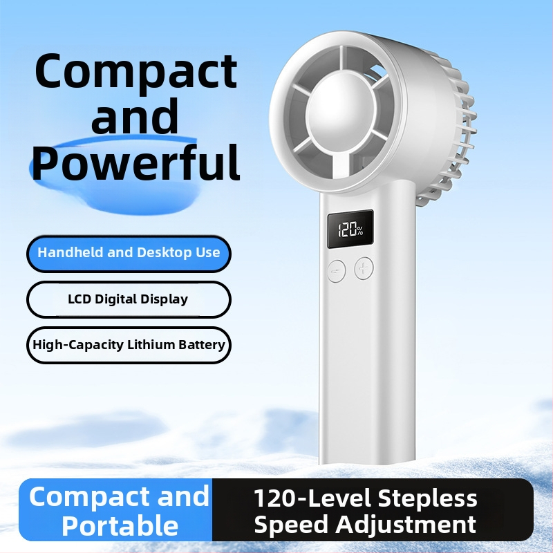 Käeshoitav USB ventilaator, 3 tiivad, sisseehitatud aku 1000–1200 mAh, USB toide, müratase alla 36 dB, 100 kiiruse taset