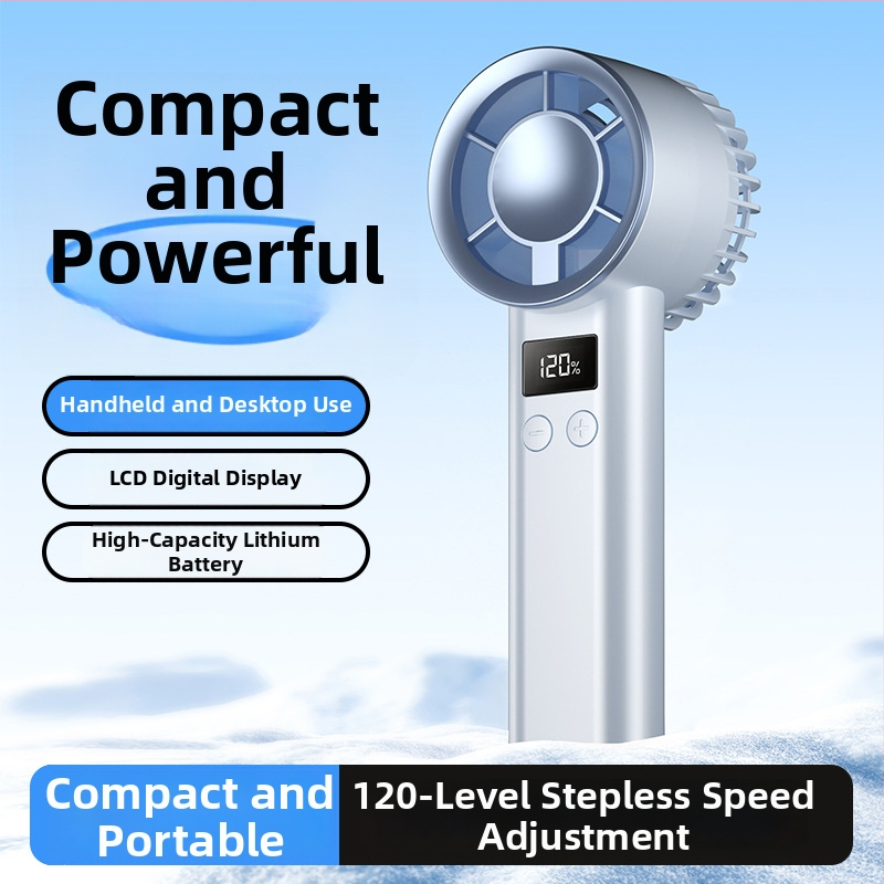 Käeshoitav USB ventilaator, 3 tiivad, sisseehitatud aku 1000–1200 mAh, USB toide, müratase alla 36 dB, 100 kiiruse taset