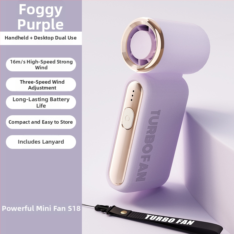 Käte USB ventilaator 6+ labadega, kõrge kiirusega mootor 20k rpm, sisseehitatud aku 2000–4000 mAh, 3 kiiruse seadistust, müratase alla 36 dB.