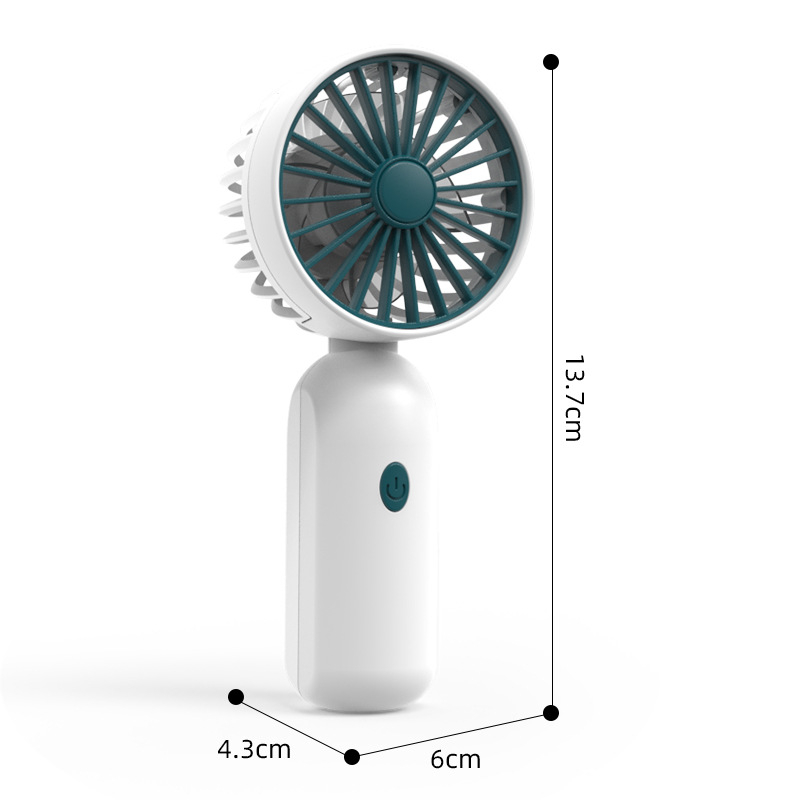 Ručni USB ventilator, 3 brzine, 4 lopatice, ABS kućište, ugrađena baterija 300–500 mAh
