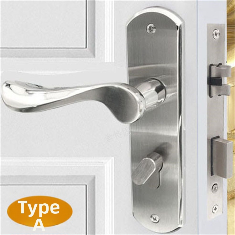 Ajtózár fogantyú, 304 rozsdamentes acél, belső ajtókhoz (fa, fürdő, konyha, fém ajtók), modern egyszerű stílus, modell A004-58