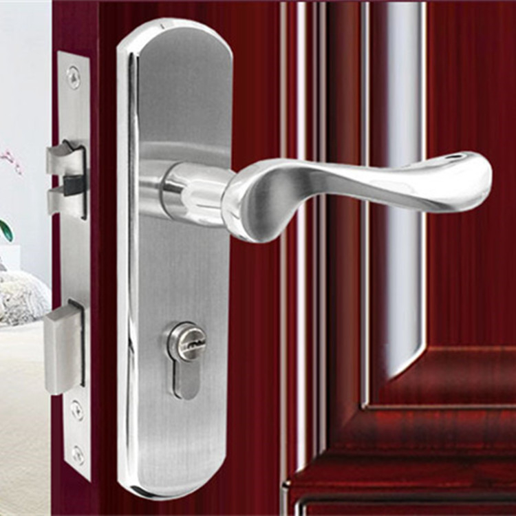 Ajtózár fogantyú, 304 rozsdamentes acél, belső ajtókhoz (fa, fürdő, konyha, fém ajtók), modern egyszerű stílus, modell A004-58