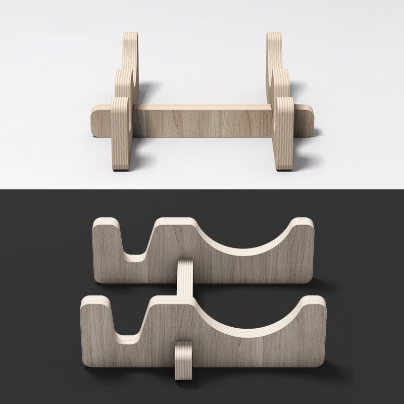 Drevený stojan na balansnú dosku a vystavovací stojan na skateboard – Materiál: drevo; Kód produktu XY-110; Plocha dosky: plochá; Cieľová skupina: univerzálna