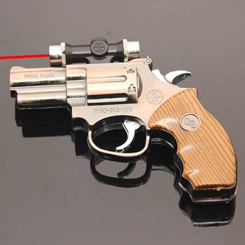 Kovový vetro odolný zapaľovač, mini pištoľový model, bután, balenie 100 kusov