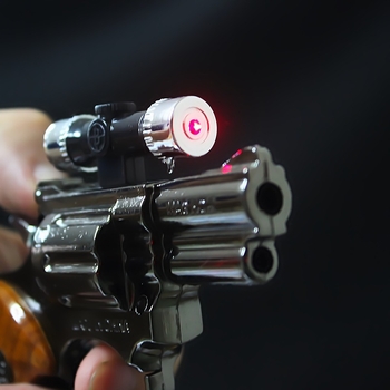 Kovový vetro odolný zapaľovač, mini pištoľový model, bután, balenie 100 kusov