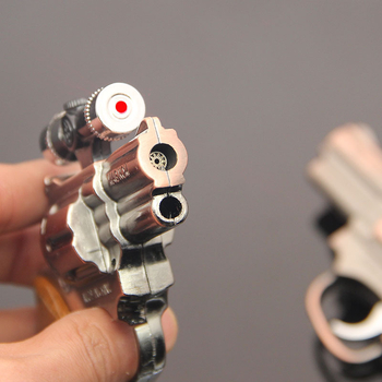 Kovový vetro odolný zapaľovač, mini pištoľový model, bután, balenie 100 kusov