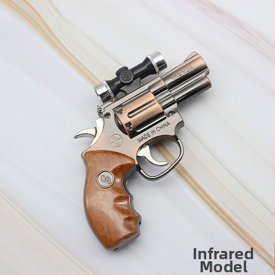 Kovový vetro odolný zapaľovač, mini pištoľový model, bután, balenie 100 kusov