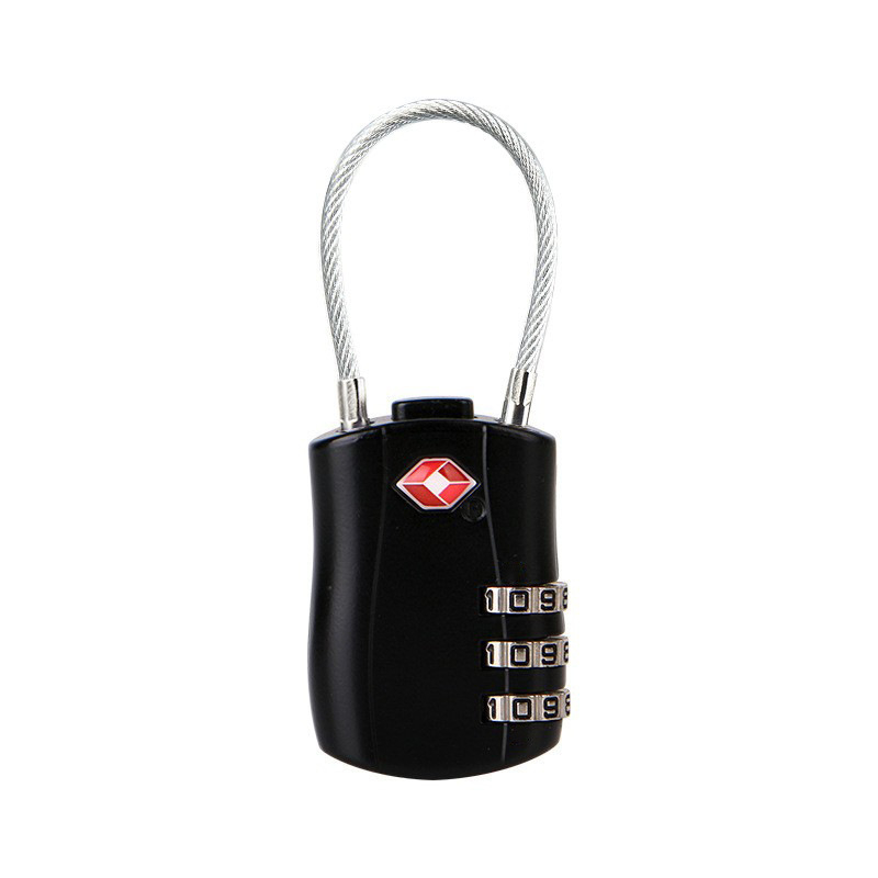 Brava za prtljagu s numeričkim kodom, TSA-kompatibilna, tijelo od legure aluminija, debljina šipke zaključavanja 0,5 mm, razmak između šipki 3 cm, model 01