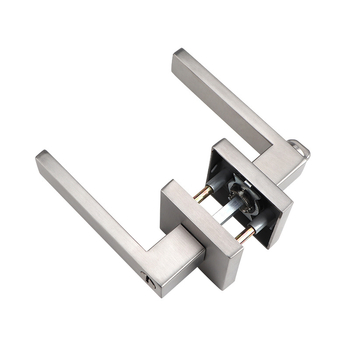Kilincs-zár – négyzetes, három karos zár, PBT-8811, rozsdamentes acél, masszív fa ajtókhoz (iroda/hálószoba)
