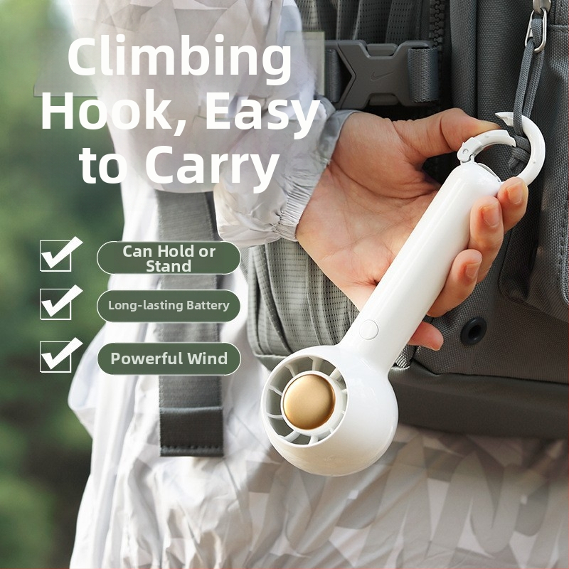 KKYC USB презареждаем безлопатков ръчен вентилатор, 2 скорости, тих под 36 dB, вградена батерия 1200–2000 mAh