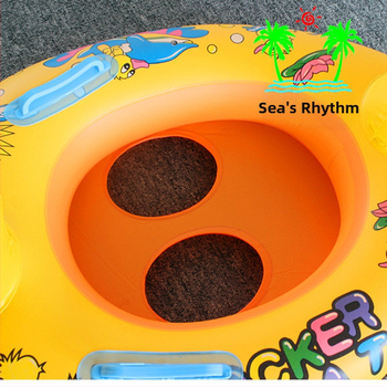 Detský plavecký kruh so sedadlom a držadlom, karikatúrny vzor, PVC 0,18 mm, vhodný na plávanie a brodenie