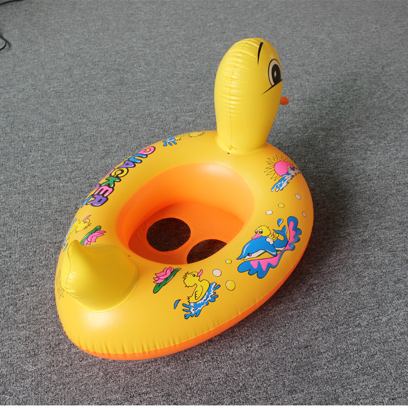 Detský plavecký kruh so sedadlom a držadlom, karikatúrny vzor, PVC 0,18 mm, vhodný na plávanie a brodenie