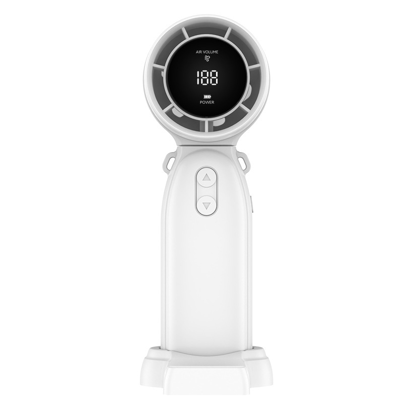 Mokuqi ručni ventilator, prenosni USB stolni ventilator s dugim trajanjem baterije, 6 lopatica, brushless motor, 3 brzine, dimenzije 169×60×65 mm, trajanje baterije 6–8 sati