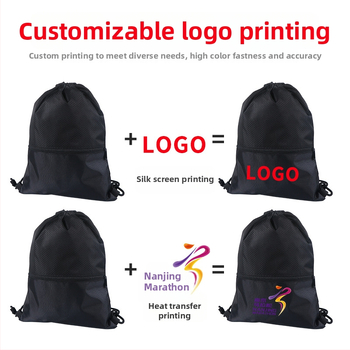 Oksfordo audinio raištinė kuprinė su futbolo spauda, skirta lauko maratonams, sandėlyje, pritaikoma