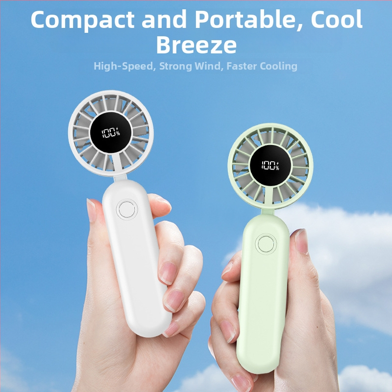 Χειροκίνητος αναδιπλούμενος ανεμιστήρας με USB φόρτιση, μοτέρ χωρίς ψήκτρες, ενσωματωμένη μπαταρία 1200–2000 mAh, 5 ταχύτητες αέρα, ήσυχη λειτουργία