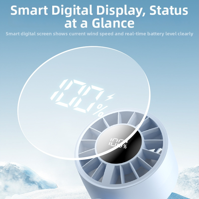 Χειροκίνητος αναδιπλούμενος ανεμιστήρας με USB φόρτιση, μοτέρ χωρίς ψήκτρες, ενσωματωμένη μπαταρία 1200–2000 mAh, 5 ταχύτητες αέρα, ήσυχη λειτουργία