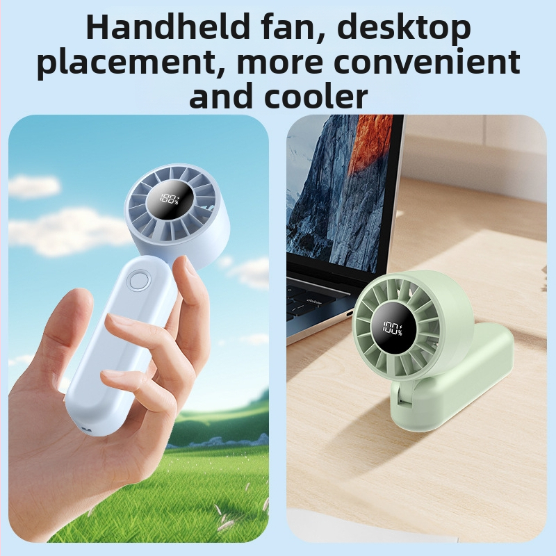 Χειροκίνητος αναδιπλούμενος ανεμιστήρας με USB φόρτιση, μοτέρ χωρίς ψήκτρες, ενσωματωμένη μπαταρία 1200–2000 mAh, 5 ταχύτητες αέρα, ήσυχη λειτουργία