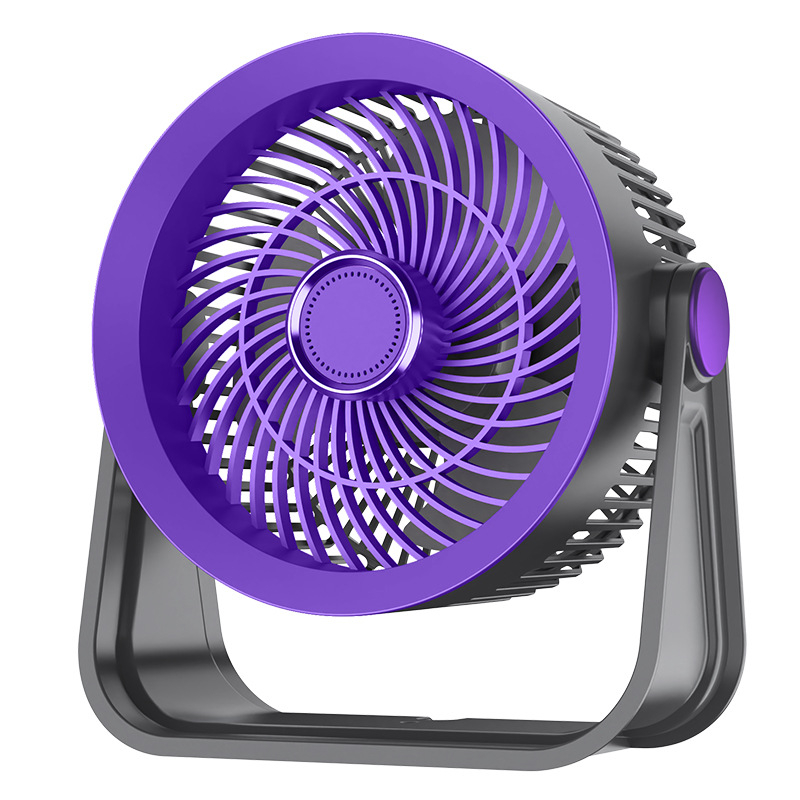 Ventilator USB de birou cu baterie încorporată, 800-1000 mAh, 3 palete, 3 viteze, motor cu perii