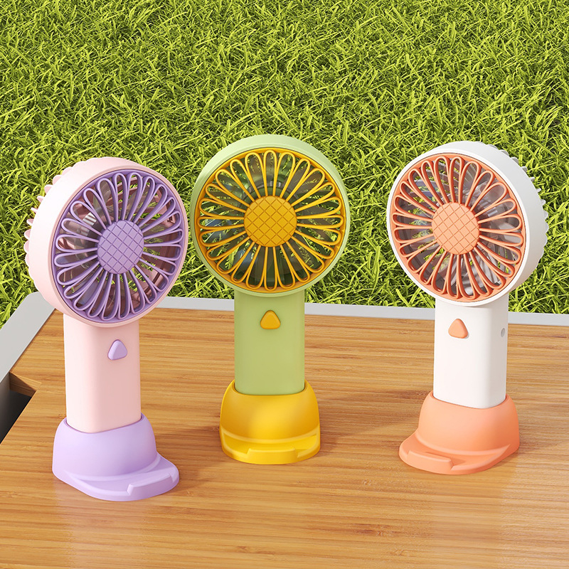 Ventilator USB de birou cu baterie încorporată, 800-1000 mAh, 3 palete, 3 viteze, motor cu perii
