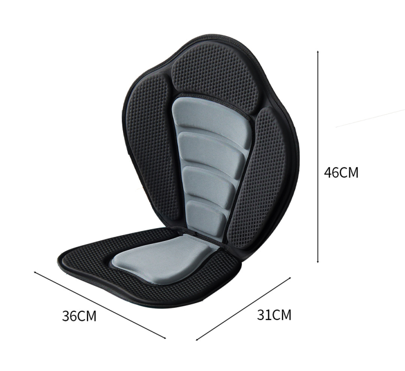 Kajaka un sērfi dēļu sēdekļa spilvens – piepūšams spilvens, EVA+tekstila konstrukcija, noņemams muguras atzveltne