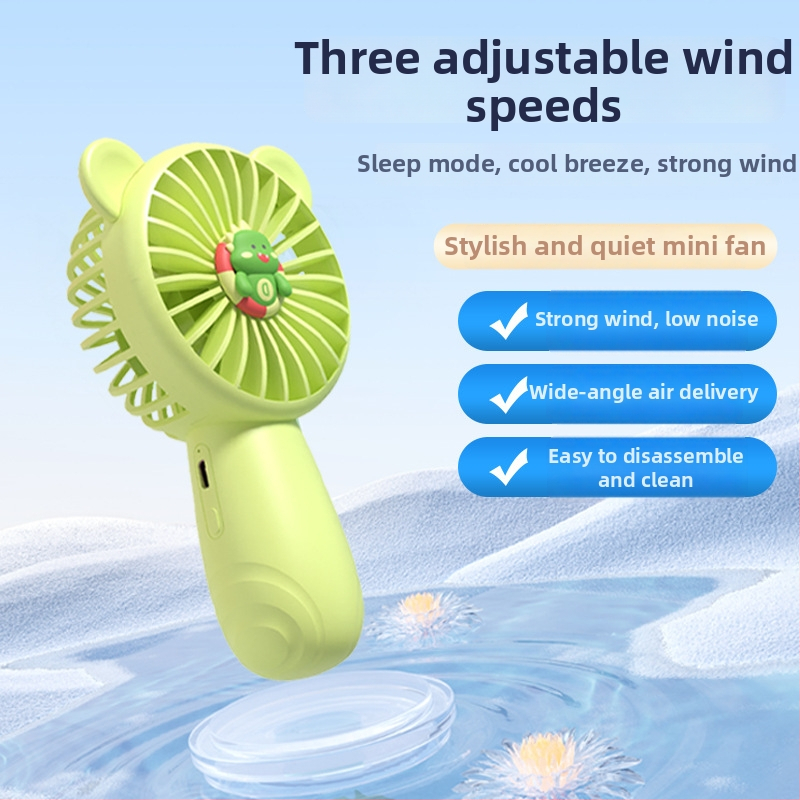 Käeshoitav USB ventilaator, 3 kiirustus, sisseehitatud aku 500–800 mAh, vaikne töö