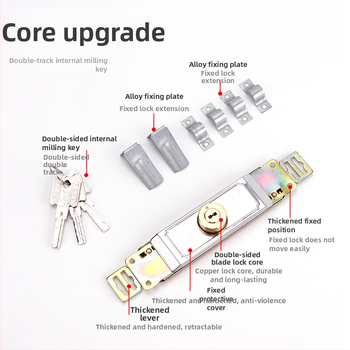 Mortise lukk ruldooride jaoks – messingust lukustuse südamik, universaalne tüüp, madala ja keskmise ava jaoks