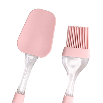 Maisto kokybės silikoninė kepimo šaukštas, 2 dalių rinkinys, atspari karščiui, PP rankena