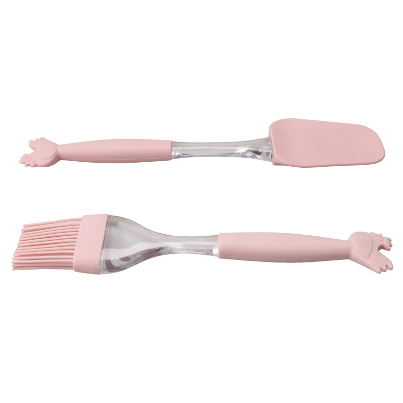 Maisto kokybės silikoninė kepimo šaukštas, 2 dalių rinkinys, atspari karščiui, PP rankena