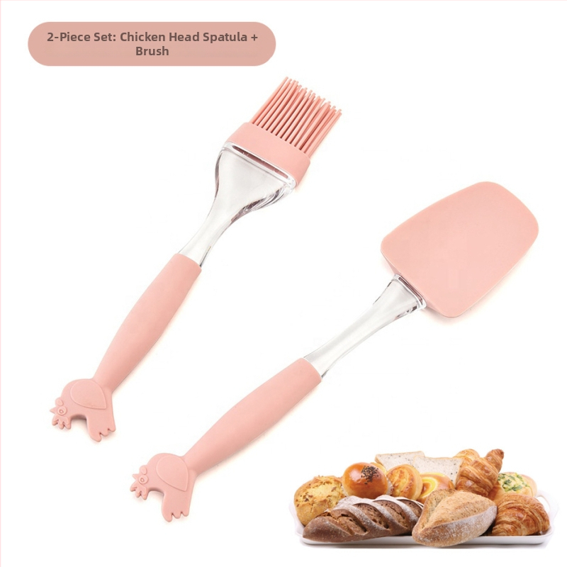 Maisto kokybės silikoninė kepimo šaukštas, 2 dalių rinkinys, atspari karščiui, PP rankena